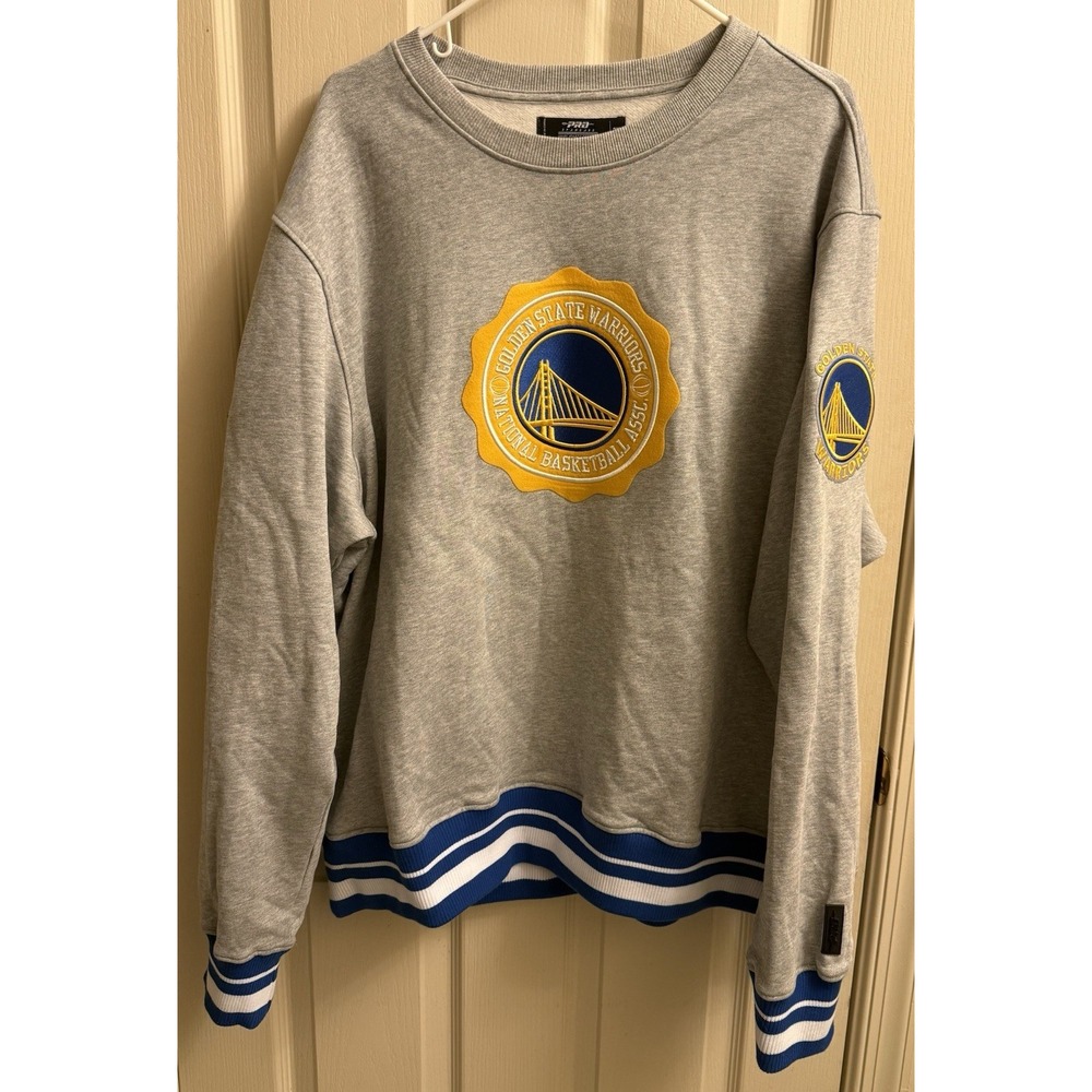 Pro Standard Golden State Warriors Crest Emblem Heather Grey Sweatshirt Men's 3X